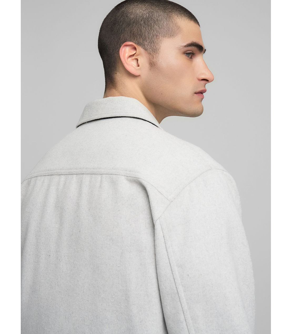 ウールブレンド アンコンシャツジャケット 詳細画像 グレーメランジ 7